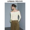 UR Women's Off-Shoulder Floral Twist Long Sleeve T-Shirt