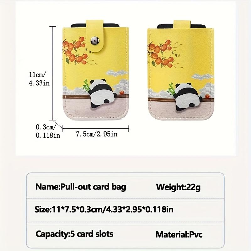 New Panda Snap Button Pull-Tab 1pc Compact Ultra-Thin Mini Ins-Style Design Card Holder for Women