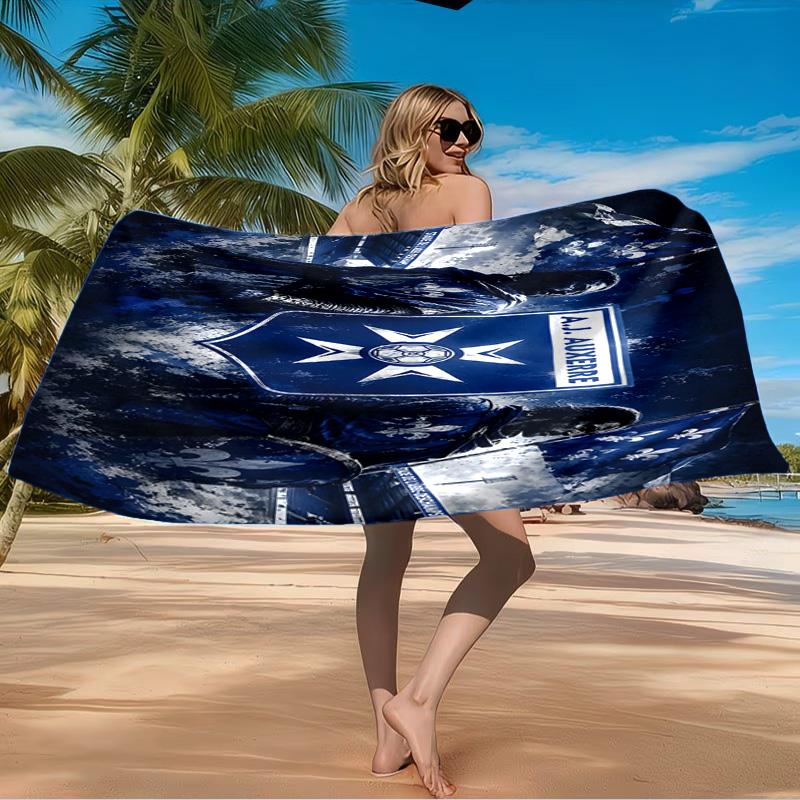 Aj Auxerre Football Club Beach Towel Microfiber Beach Towel, Lightweight and Quick-Dry, for Summer Travel, Swimming Pool Fan Birthday Gift