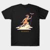 Heren Zwart Print T-shirt Hermes Gouden Zegel Geen-Knip Transferpapier Print Katoenen T-shirt