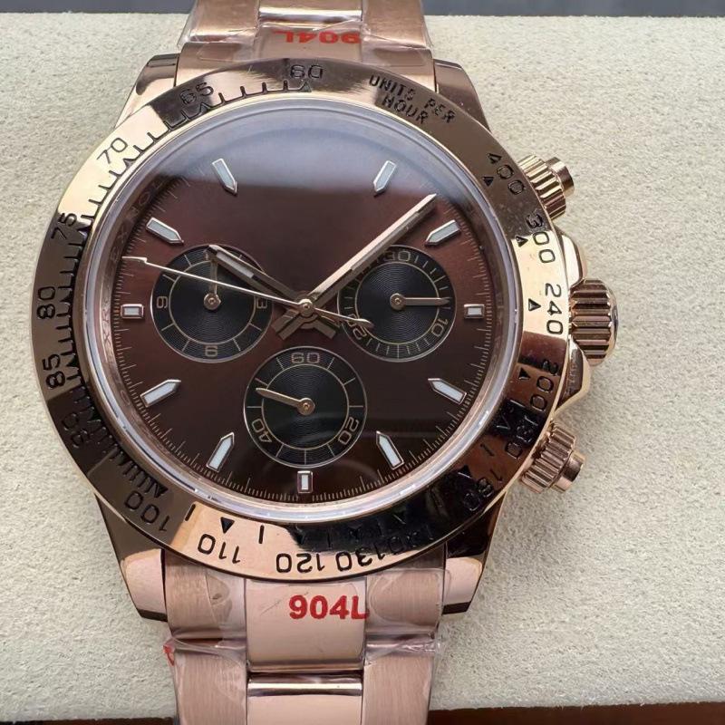 Reloj Mecánico Automático Laodijia Serie Daytona 40mm Oro Rosa para Hombre Panda