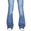 Casual Lady Jeans Mid Waist Plus Size Flare Design Denim Pants for Daily Wear