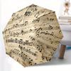8-Rib Music Note Folding Umbrella | Automatic Opening, Durable Pongee Cloth, Ideal for Outdoor and for Family Travel In All Se