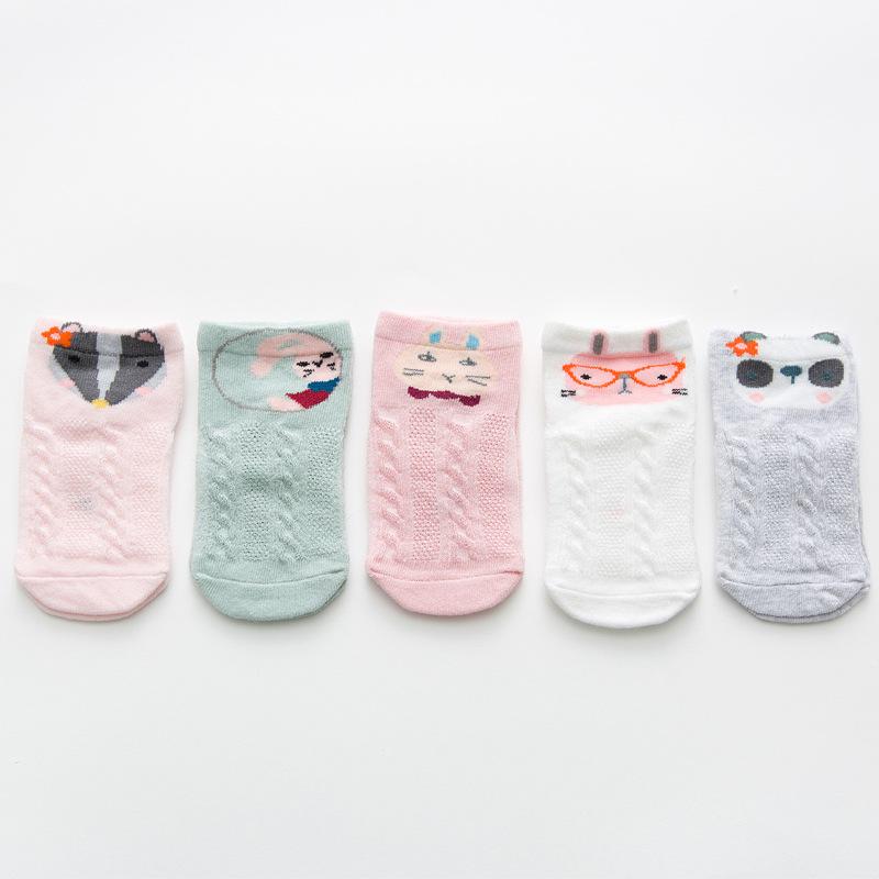 YWHUANSEN 5 Pairs/lot Summer Mesh Socks For Newborns Baby Cute Cartoon Socks For Girls Thin Soft Cotton Boy Child Socks Infants