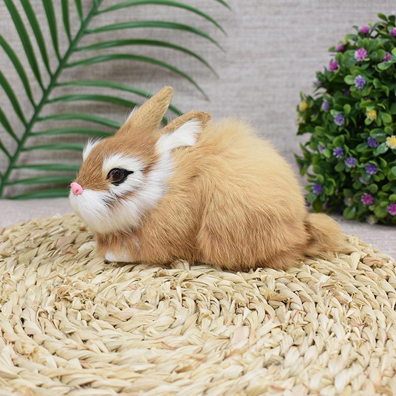 Buy Simulation Rabbit Toy Furs Squatting Model Home Decoration Figures