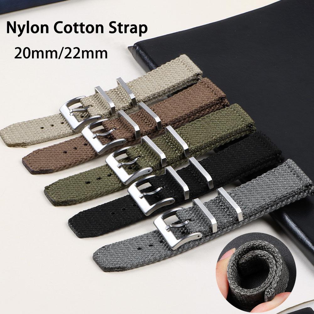 20mm 22mm Nylon Cotton Band Quick Release Bracelet for Seiko Braid Strap Military Sport Men Watchband Soft Comfortable Wristband