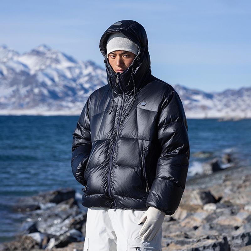 Мужская модная легкая водоотталкивающая пуховая куртка со капюшоном, которую можно сложить XL