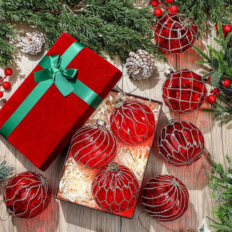 6CM Weihnachtsdekoration Bruchsichere Weihnachtskugeln Weihnachtsbaum Hängeanhänger für Heimpartydekor Neujahrsgeschenk Navidad