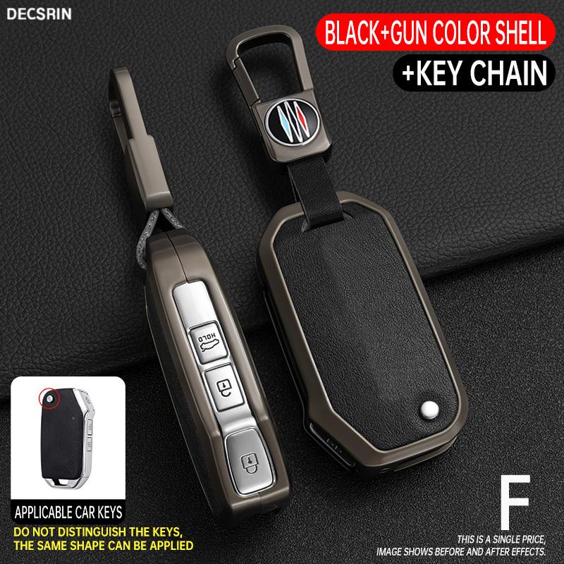 Zinc Alloy + Leather Car Key Case Cover For KIA Ceed 2025 CD Forte 2018 2019 2025 Cerato 2019 K3 Gt Seltos Sportage 2020 Sorento