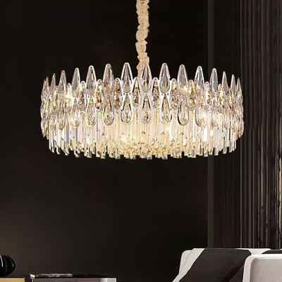 Svetainės liustra pastato laiptai Long Chandelier Post Modern Light Crystal lempa
