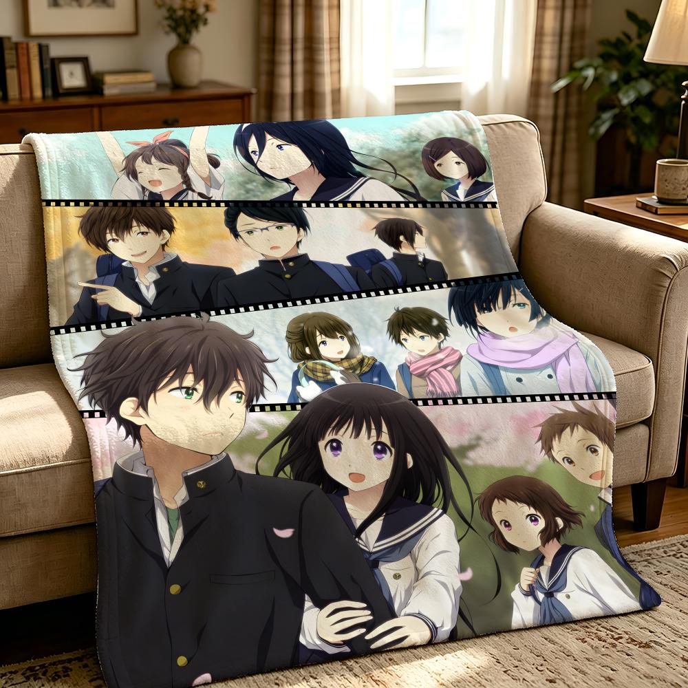 Anime H-Hyouka-A Throw Thick Comfort Flannel Quilt, Multi-scene Use Indoor Outdoor Daily Nap