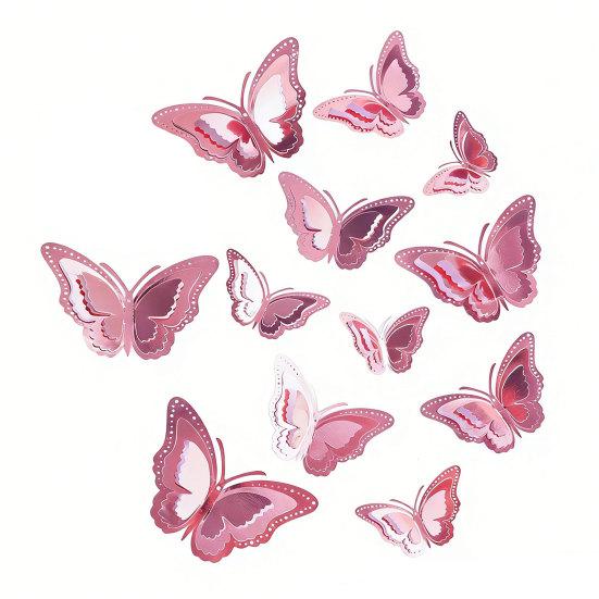 12 Pcs 3D Butterfly Wall Sticker Hollow Butterfly Removable Wall Mural Art for DIY Crafts Birthday Party Celebration