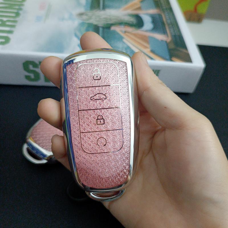 

Pink Diamond Pattern Tpu For Chery Jaecoo J7 J8 Tiggo 8Pro Omoda 5 Remote Smart Car Key Case Cover Fob Bag Keychain Accessories