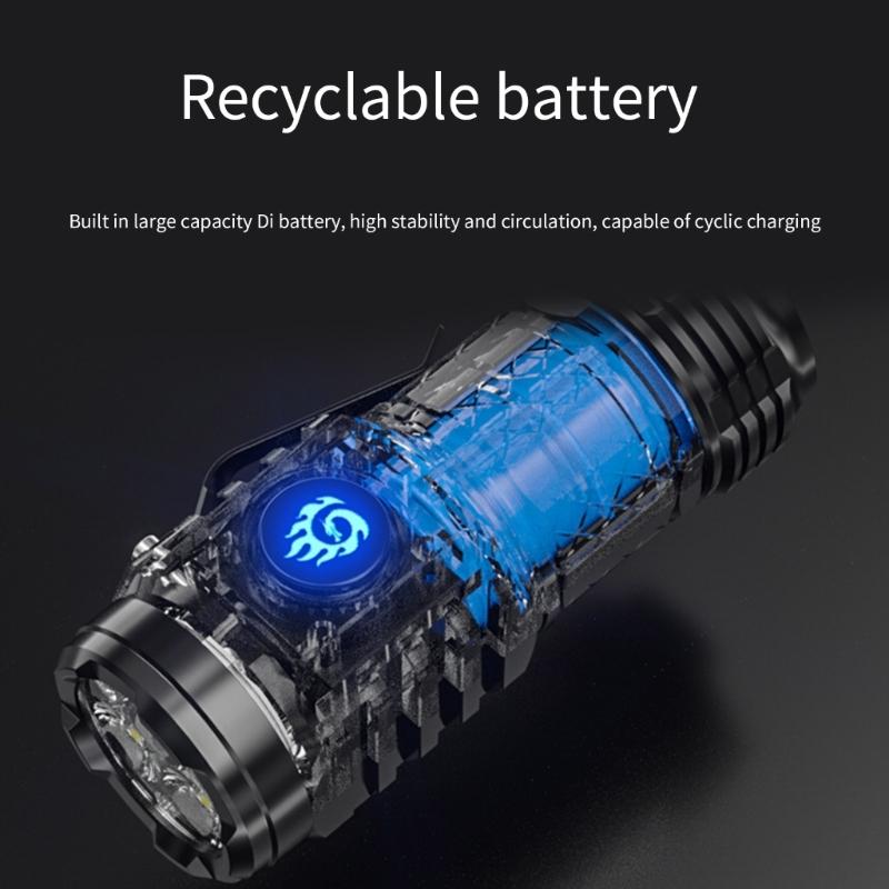 Rechargeable LED Torches with 5 Light Modes Mini Flash Powerful Flashlights Pocket Torches for Camping, Outdoor, Hiking