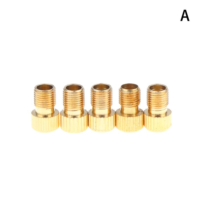 5Pcs Bike Presta To Schrader Valve Adapter Copper F/V To A/V Bike Tire Converter French Valve Adapter Tire Pump Connectors