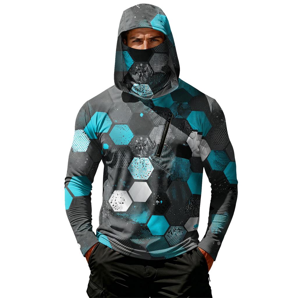 Men's Casual Hooded Long Sleeve Sunscreen Top