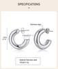 Hollow Tube Hoop Earring for Women, Stainless Steel Medium Bold Tarnish Free Minimalist 2022 Brincos
