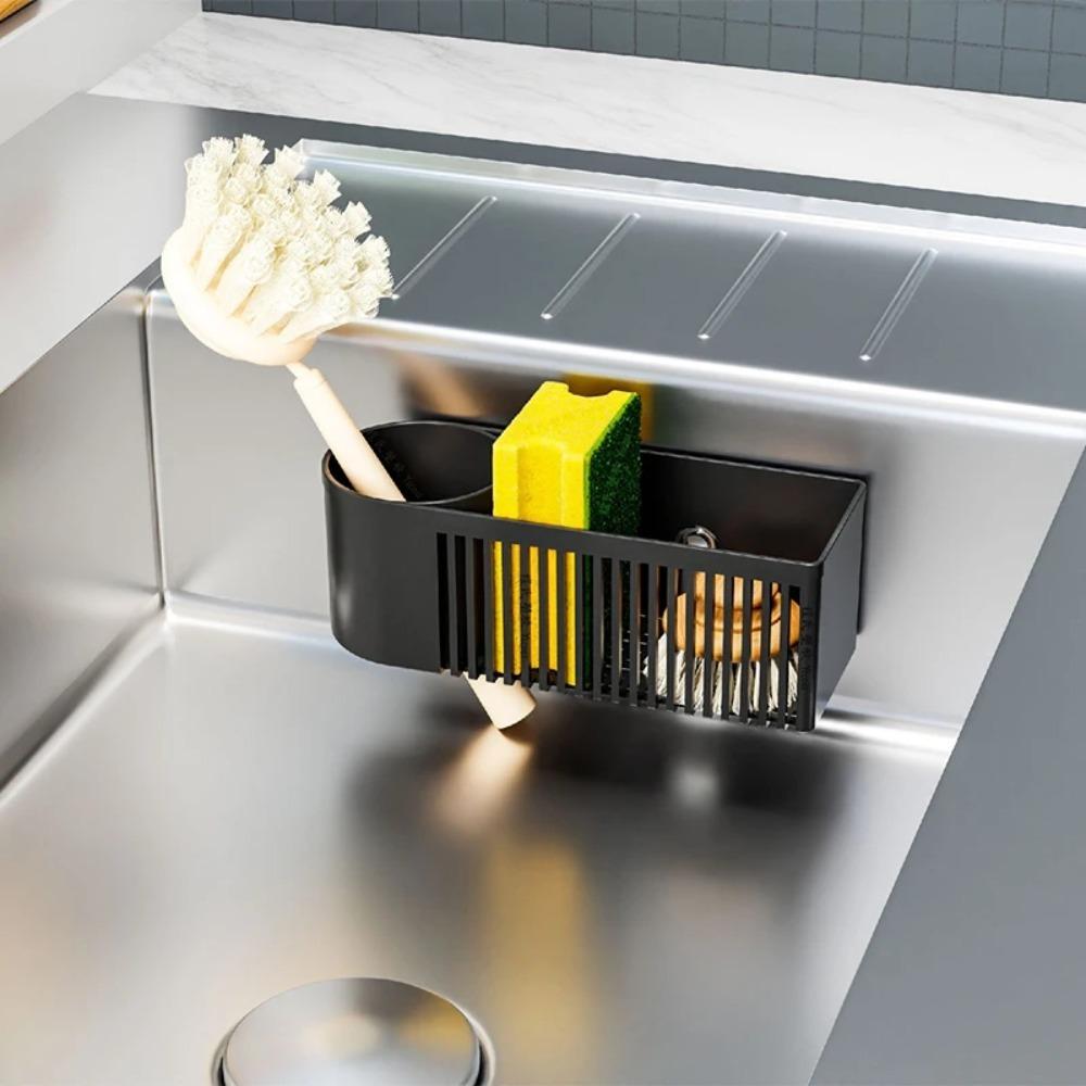 Well-ventilated Kitchen Sink Organizer Space-saving Sink Sponge Storage Basket Soap