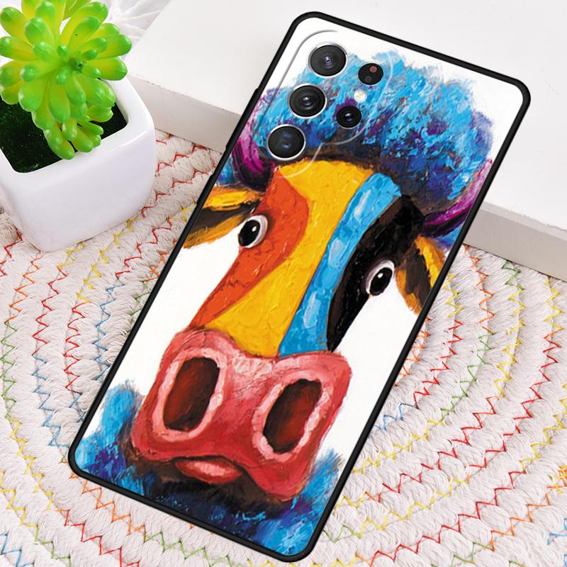 Animal cattle cow watercolor painting Phone Case for Samsung Galaxy note 10 pro S26 Ultra S23 S24 FE S25 S21 S22 PLUS Cove
