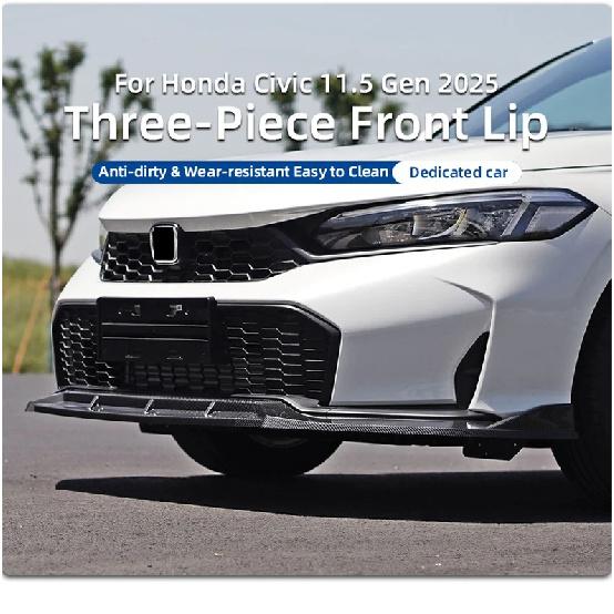 Car Front Bumper Lip Urban Grey Splitter Car Fit Body Kit Parts Modification Accessories Wear-resistant For Civic 11.5 Gen 2025