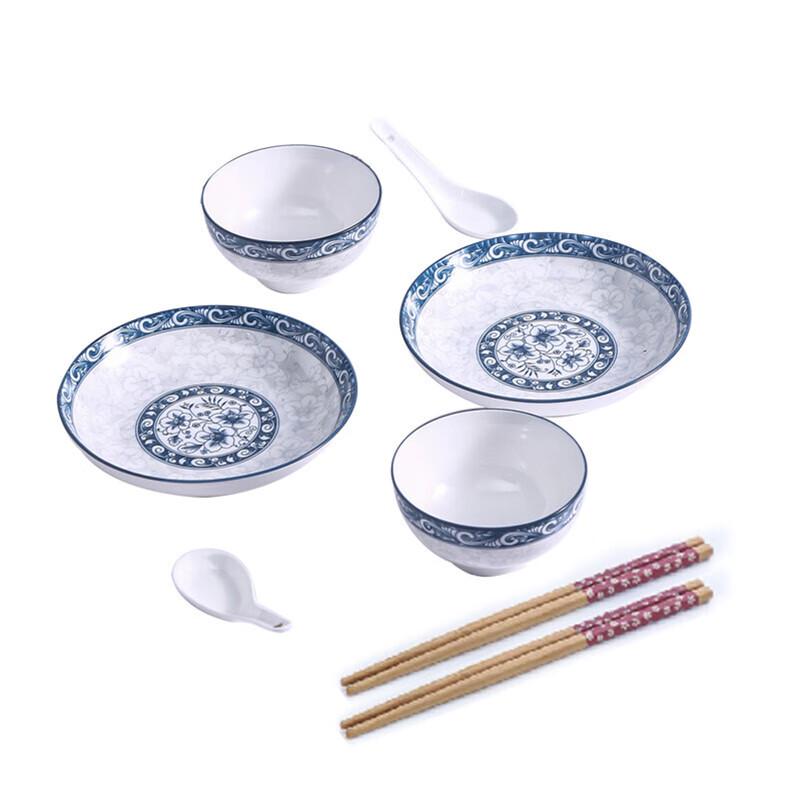 

WBLON Mia Life Blue & White 8-Piece Dinnerware Set