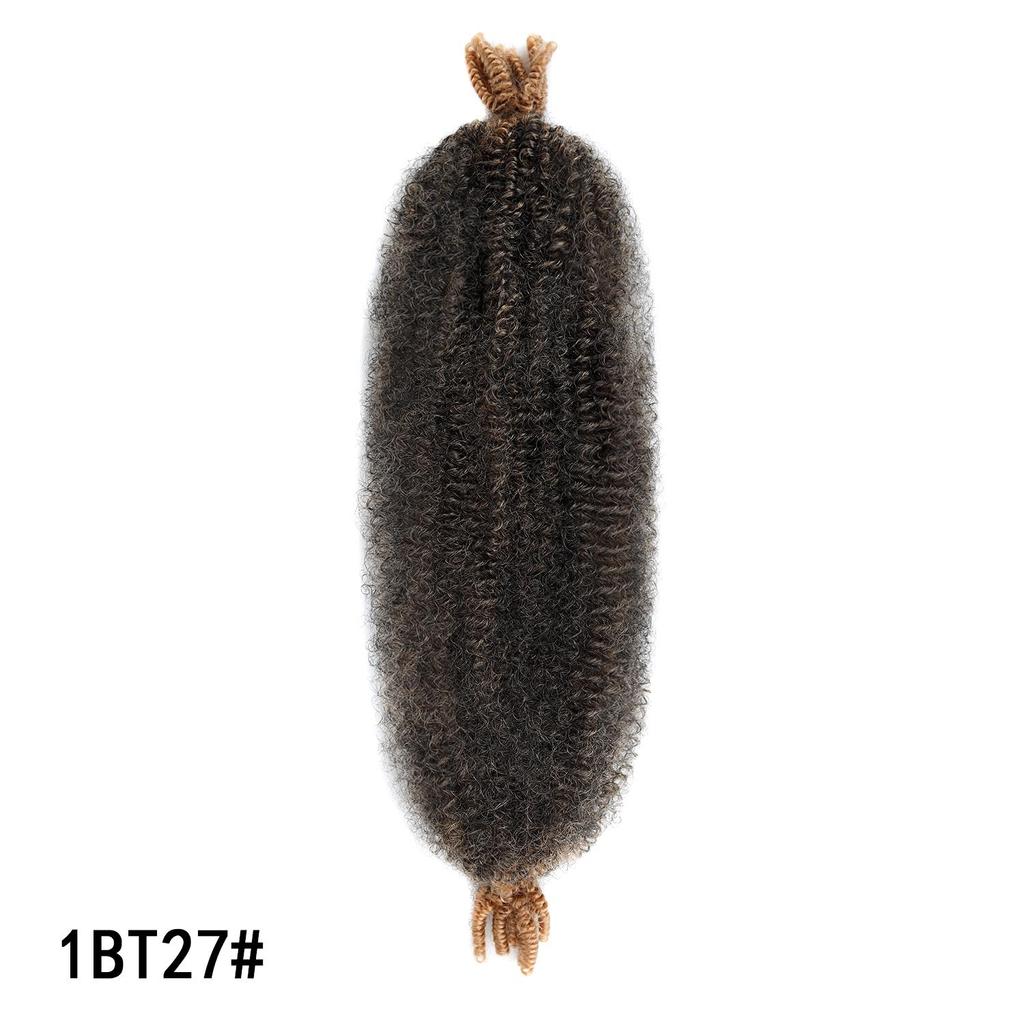 Springy Afro Twist Black Synthetic Crochet Hair Marley Twist Curly Braiding Hair Extensions DIY Wigs For Women Ladies