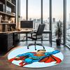 SUPERMAN Printed Round Rug Carpet Chair Rug Area Rug Entryway Doormats,for Office Chair Living Room Bedroom Kitchen Room.