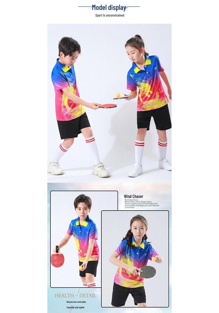 Children's Quick-Dry Table Tennis and Badminton Uniform Set for Student Competitions