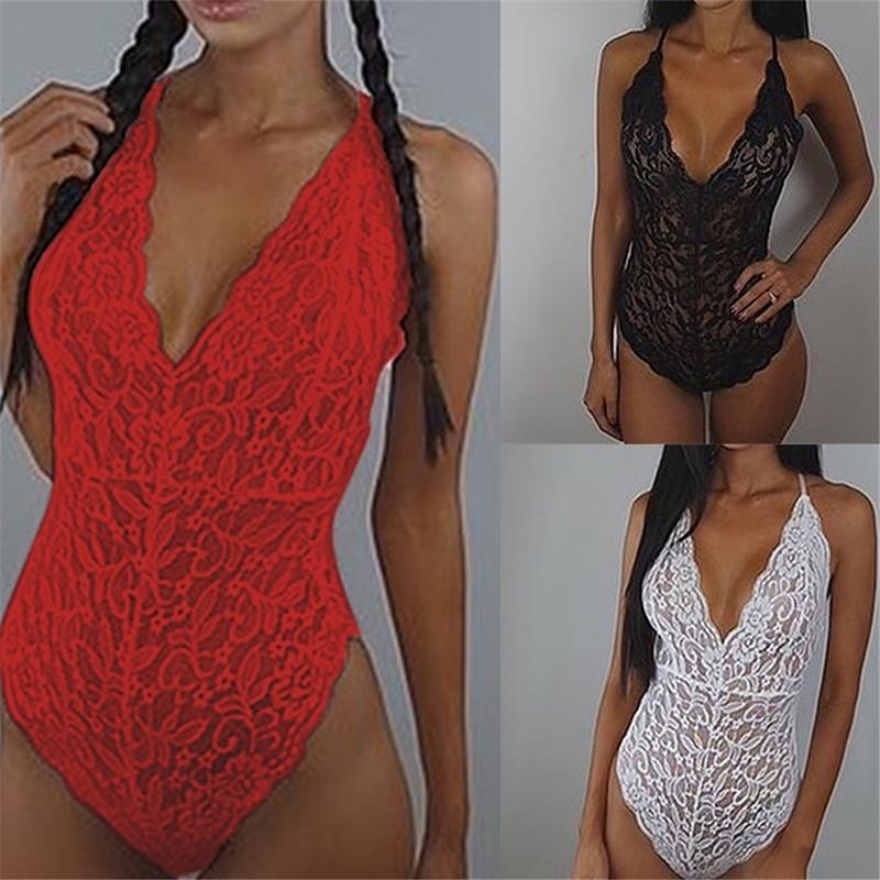 Buy Women Sleeveless Bodysuit Stretch Leotard Body Tops T Shirt Lace