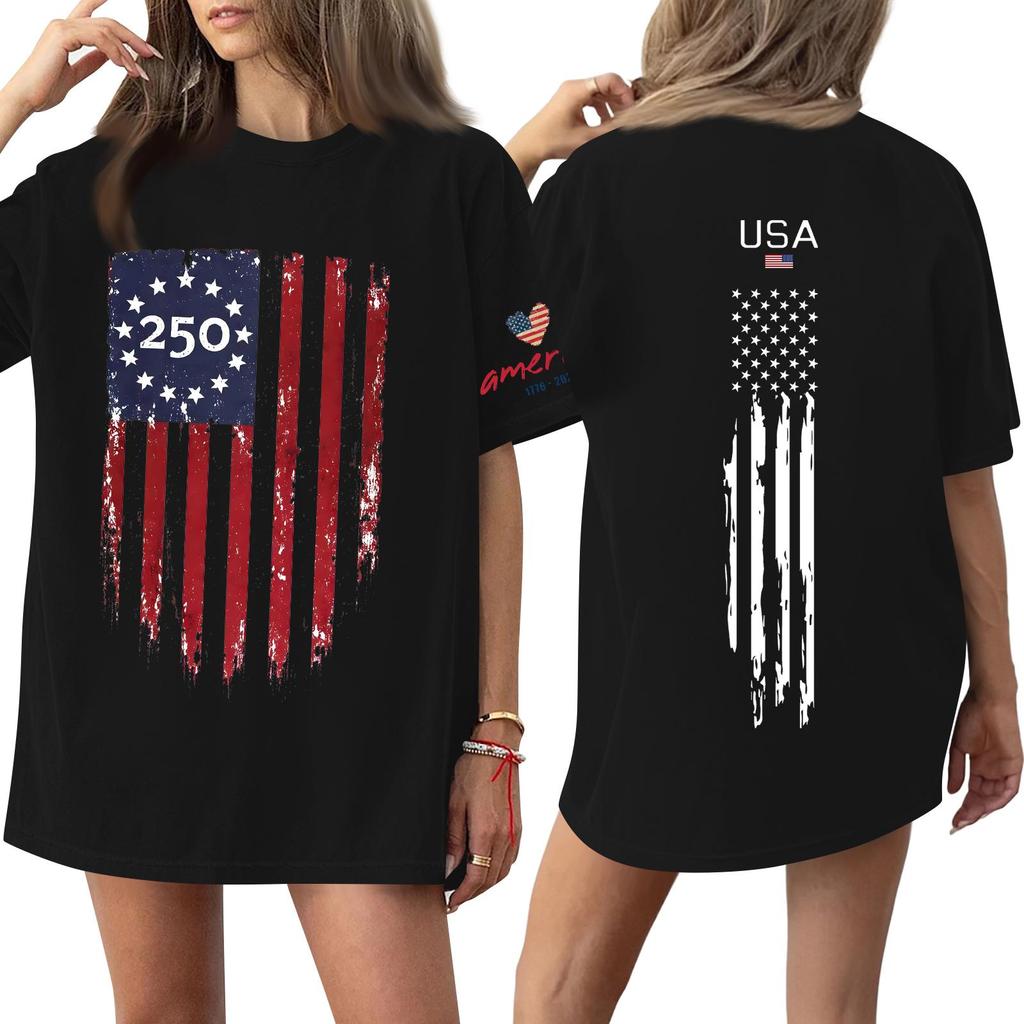 Damen Lässiges Mode Rundhals Lässiger Print Kurzarm T-Shirt Top