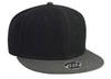 OTTO Flat Visor Snapback Cap In Charcoal/Black (CK)