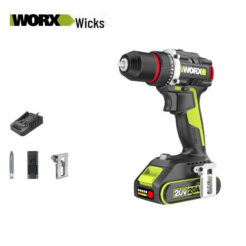 WORX 20V Brushless Cordless Drill/Screwdriver WU173.1 CN plug (adapter included)