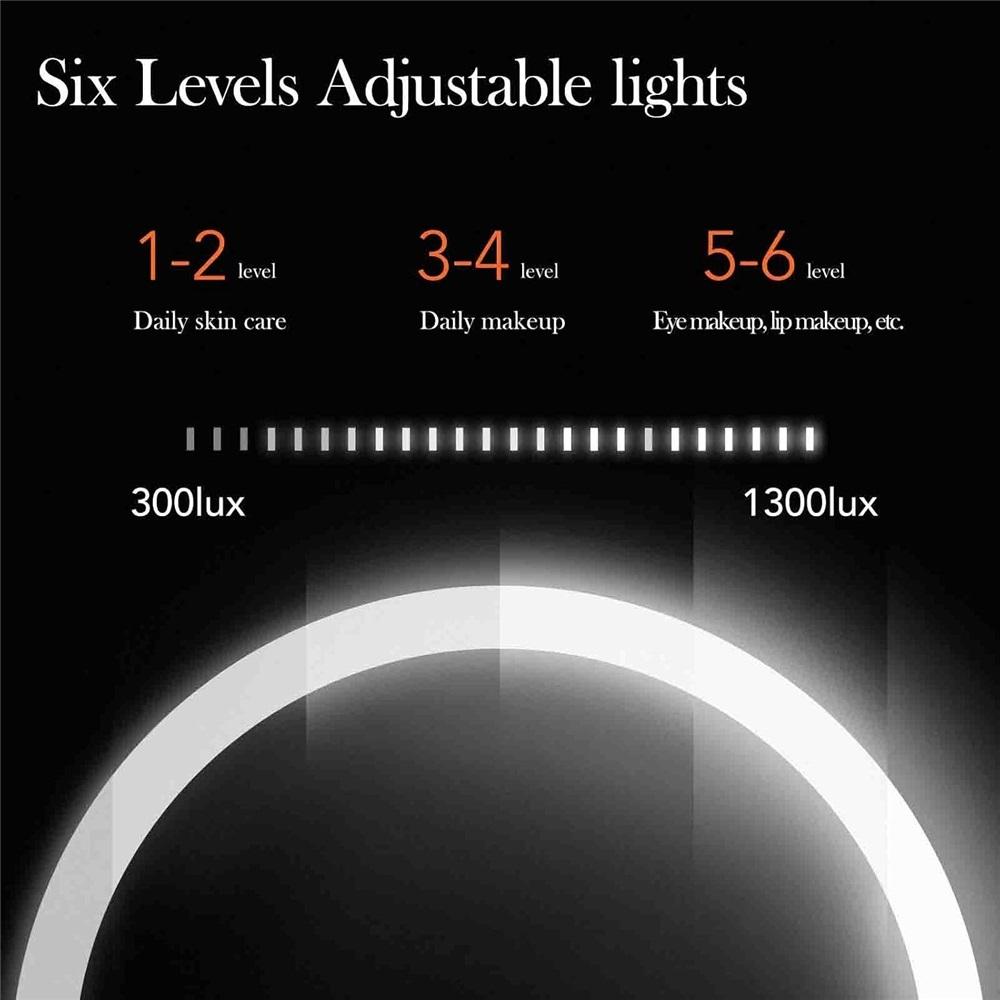 AMIRO Smart Lighted Makeup Mirror with Natural Daylight LED Lights, Red