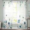 Eukalyptus Tulpe Schmetterling Blume Gänseblümchen Blatt Gardinen Schlafzimmer Wohnzimmer Voile Fenstervorhänge Tüllvorhänge Kinderzimmer