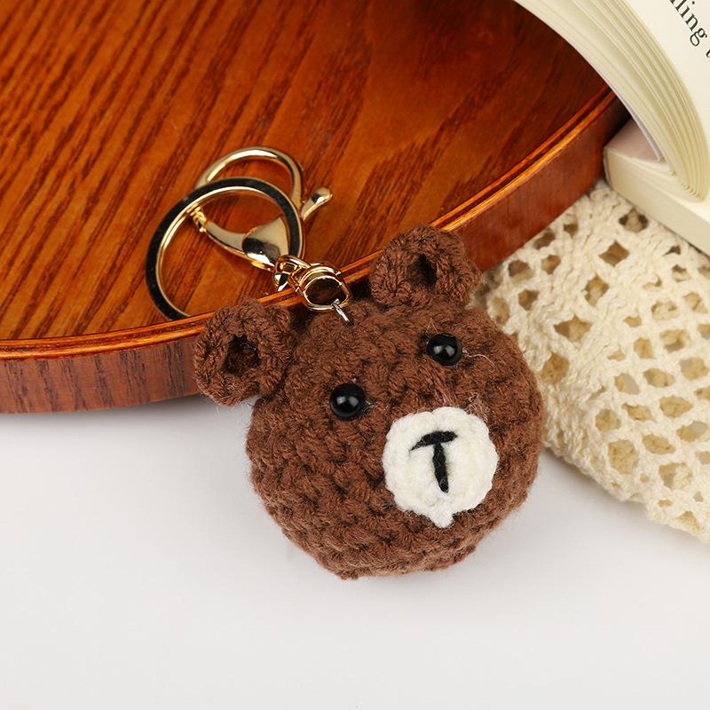 Creative Animals Keychain Hand Knitted Small Pendant Room Decor Handmade Wool Knitted Rabbit Sheep Keychain Christmas Gifts