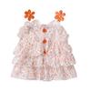 Girls Summer Floral Camisole Thin Breathable Ruffle Sleeveless Top Baby Cool Fashion Vest