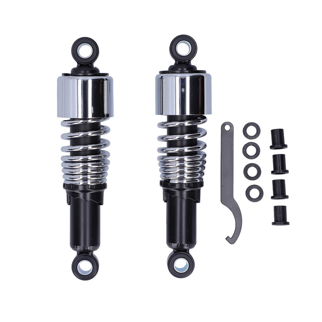 Pair of 10.5in Motorcycle Shocks Absorber Damper Fit for XL883 XL883R 200R 200L(Black Chromeplate )