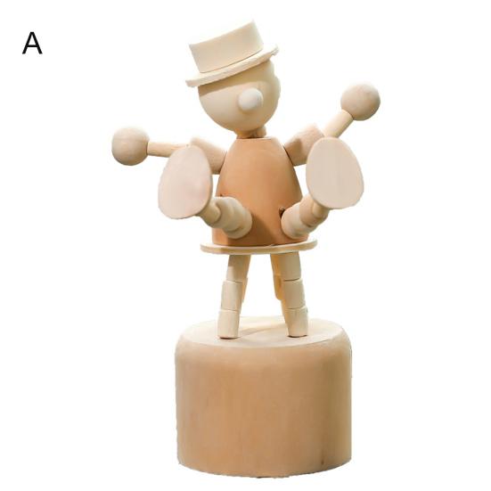 

Eye-catching Artwork Figurine Individual Wooden Photo Props Handicraft Statue Home Decoration