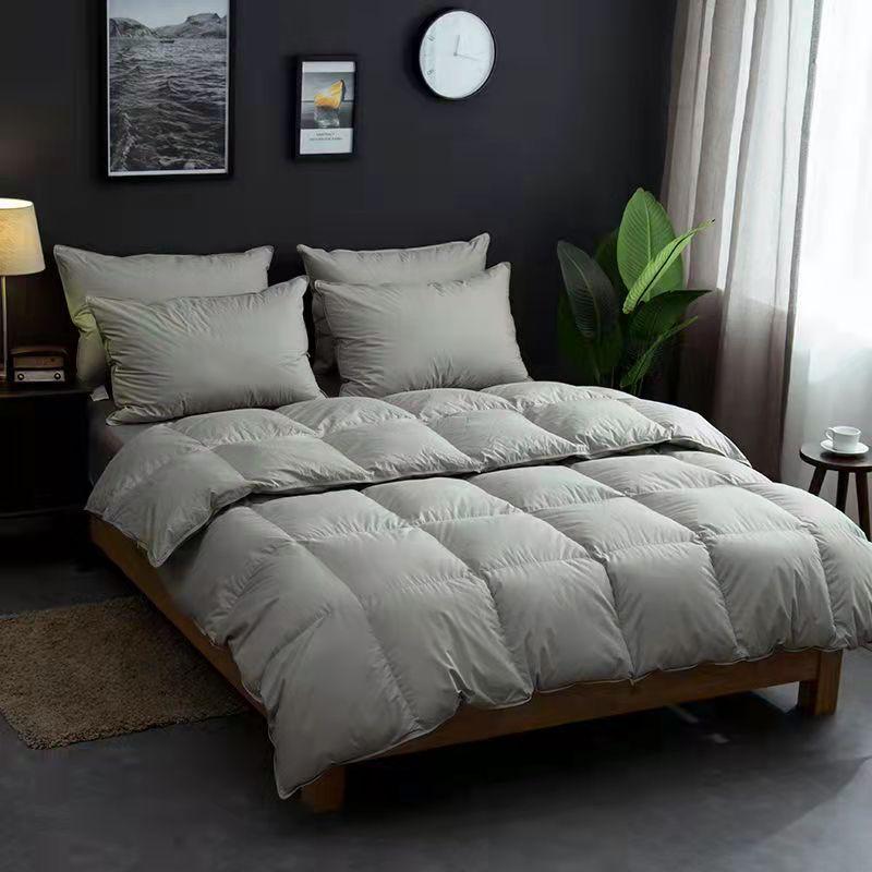 All-Season Double Quilt with Feather Velvet Cover for Autumn/Winter - Hotel-Quality Silk Cotton Quilt Core