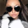 Ladies Metal Rivet Pilot Sunglasses Women Luxury Personality Glasses Cool Eyewear Shades  UV400 gafas