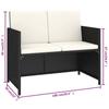 6 Piece Garden Dining Set with Cushions Poly Rattan Black