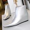 BIGTREE Autumn Winter Round Toe Ankle Boots Women Designer Zipper Wedges Heel Shoes Modern SHort Botas  De Mujer