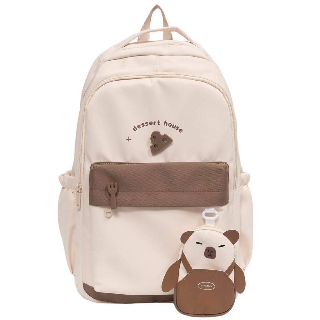 Schoolbag1011 new schoolbag female Korean version junior high school girls high school students large capacity backpack Mori simple solid color