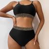 New Style High Waist Backless Bikini - Solid Color Women's Swimwear