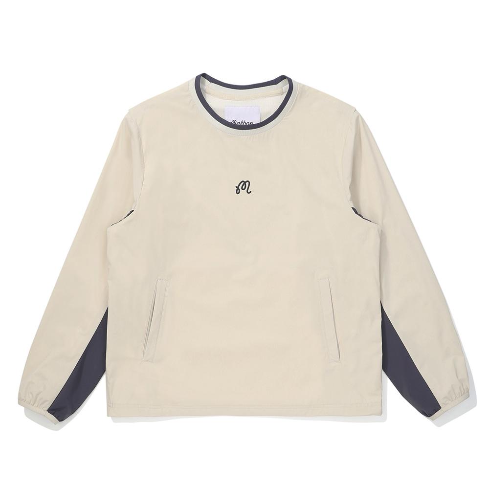 MALBON GOLF Color Block Long Sleeve Piste Beige