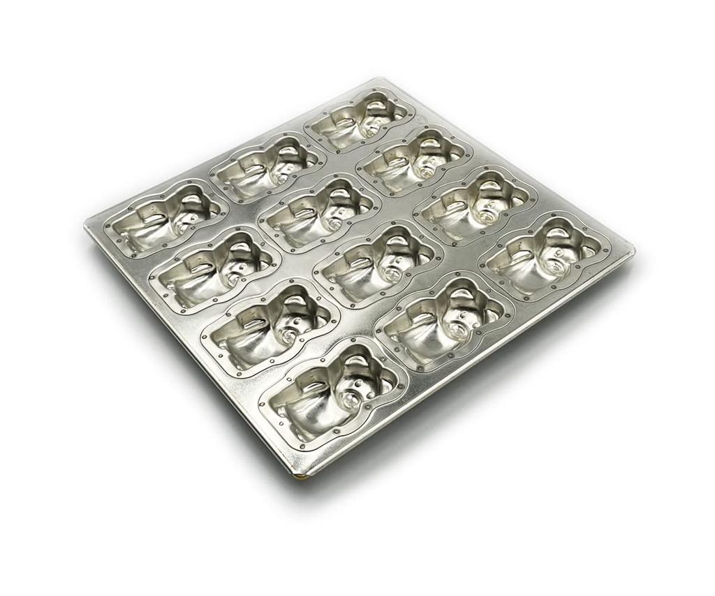 Matsunaga Silikonbeschichtete Silberne Kumagoro Backbleche, 12 Stück