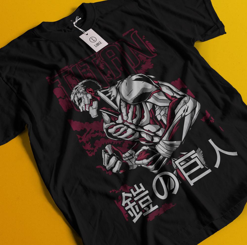 

Attack On Titan Shirt Armored Reiner Tshirt Levi T-Shirt AOT Eren Mikasa Hange XL