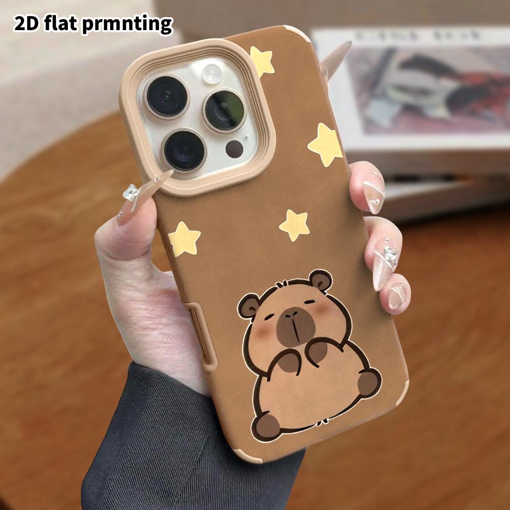 Phone Case: Lambskin 2D Flat Samsung Galaxy A34 A35 M05 M06 S20 S22 S21 FE Plus 5G Protective Case, Calm Capybara, Christmas and Halloween Gifts