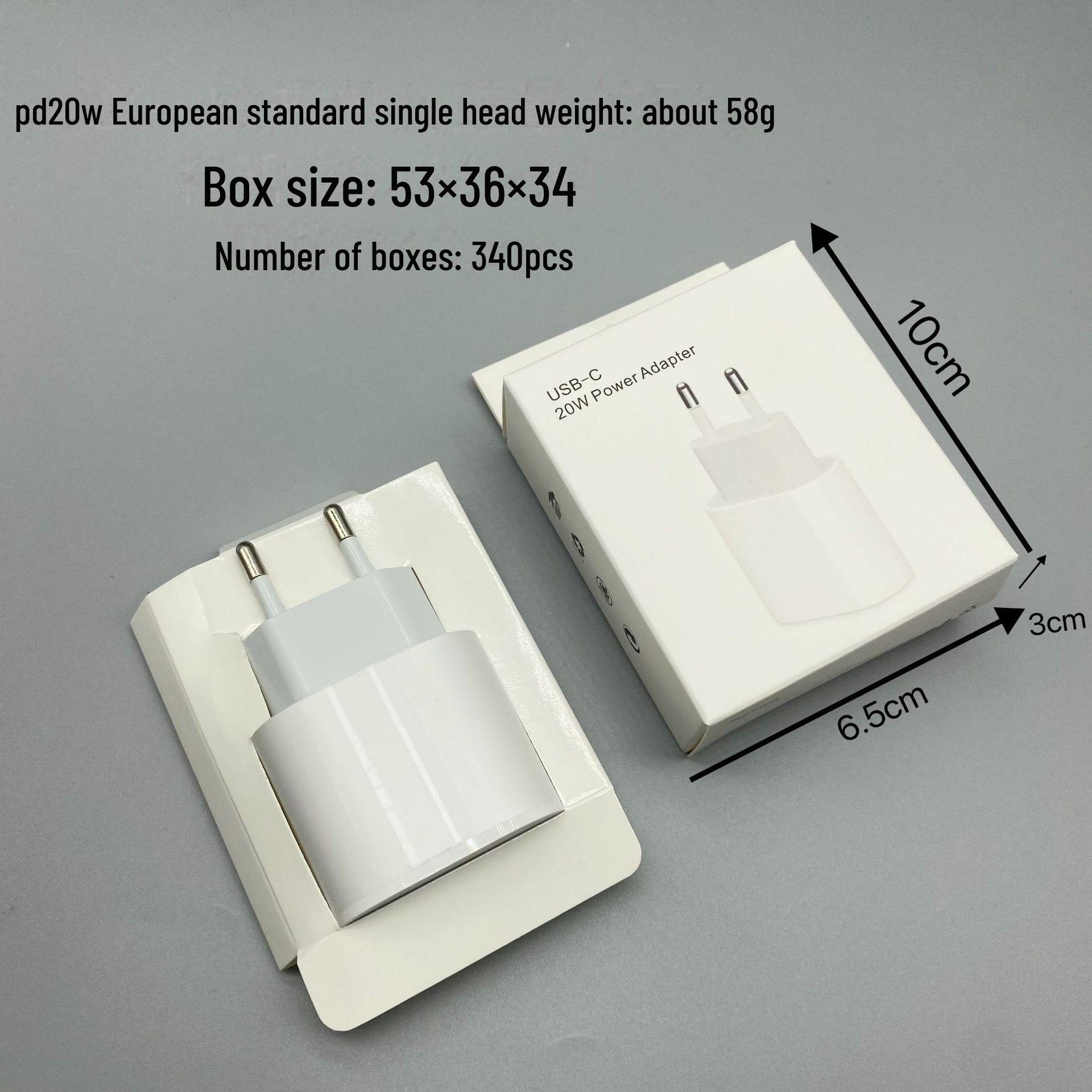 

Адаптер для быстрой зарядки PD20W для устройств Apple с двумя портами A+C, соответствующий нормам ЕС, США, Австралии и Великобритании. PD20W, European standard, single head