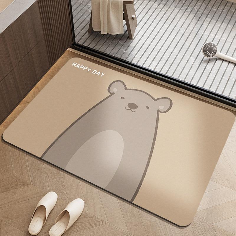 Bathroom Absorbent Floor Mat Household Absorbent Anti Slip Foot Mat Bathroom Door Resistant To Dirt and Easy To Maintain